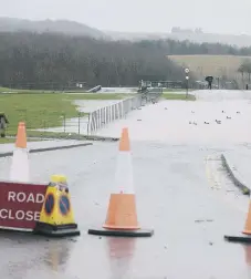  ??  ?? The road had to be closed at Herrington Country Park.