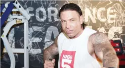  ??  ?? BERLIN: This file photo taken on March 26, 2015 shows former German goalkeeper Tim Wiese during a press meeting for the fitness studio chain ‘High5’ in Berlin. After packing on 40kgs (88lbs) of muscle, ex-Germany goalkeeper Tim Wiese will make his full...