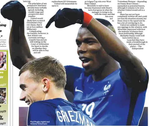  ??  ?? Paul Pogba (right) and Antoine Griezmann