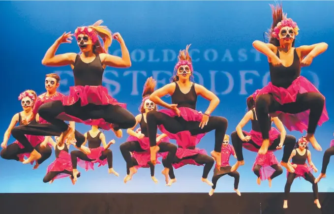  ?? Picture: GLENN HAMPSON ?? Helensvale High students performing in the Hip Hop dance category at the Arts Centre as part of the Gold Coast Eisteddfod.