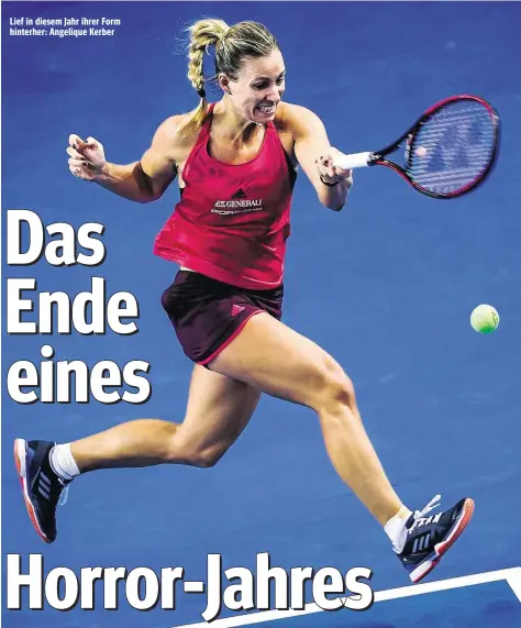  ??  ?? Lief in diesem Jahr ihrer Form hinterher: Angelique Kerber