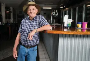  ??  ?? Tom Sheahan, son of bush balladeer Dan Sheahan, who penned “A Pub Without Beer” (see opposite), still enjoys a drink at the Lees Hotel in Ingham, which replaced the Day Dawn Hotel (see opposite far right) – aka QLD’s Pub with No Beer.