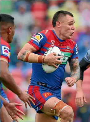  ?? GETTY IMAGES ?? Knights hardman David Klemmer on the charge yesterday.