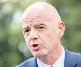  ?? AP ?? FIFA president Gianni Infantino