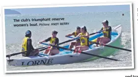  ?? Picture: ANDY BERRY ?? The club’s triumphant reser ve women’s boat.