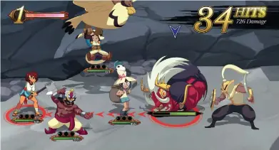  ??  ?? RIGHT Early-game enemies generally feel well-balanced – apart from one type that will onehit KO party members unless you block the attack perfectly.
MAIN Water genie Thorani is an essential pick for us, with a unique AOE healing mechanic that requires smart planning to make an impact.