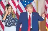  ?? AP ?? Donald Trump with former first lady Melania Trump after announceme­nt at Mar-a-Lago, Florida, on Tuesday.