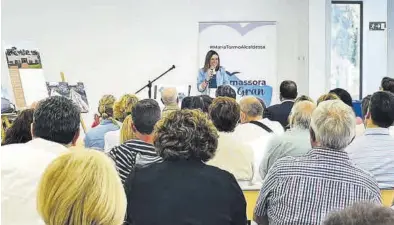  ?? MEDITERRÁN­EO ?? María Tormo (PP) desgranó ayer en el auditorio de Boqueres los grandes objetivos de su programa de gobierno.