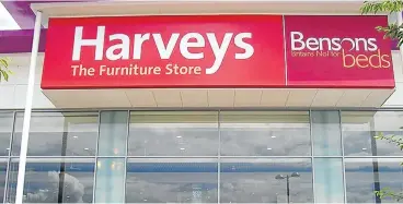  ??  ?? BROUGHT HOME: Furniture retailer Steinhoff Europe, which operates Harveys and Bensons for Beds in the UK, faces an uphill road