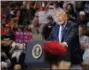  ?? CAROLYN KASTER - THE ASSOCIATED PRESS ?? President Donald Trump speaks at a rally, Thursday, Aug. 2, at Mohegan Sun Arena at Casey Plaza in Wilkes Barre, Pa.