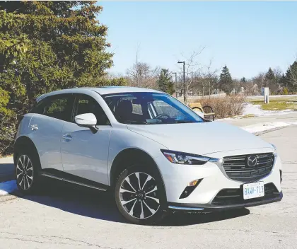  ?? PHOTOS: BRIAN HARPER/DRIVING ?? The 2020 Mazda CX-3 GT has a sculpted and stylish exterior. Like most Mazda models, sporty handling is a key feature.