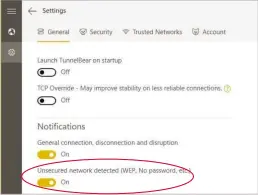  ??  ?? Tunnelbear alerts me when I connect to unsecured public Wi-fi