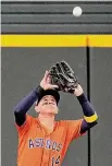  ?? Karen Warren/Staff photograph­er ?? The Astros’ Mauricio Dubón played at every position but catcher and pitcher this season.