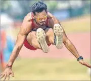  ??  ?? Long jumper Ankit Sharma qualified for the Rio Olympics on Sunday.