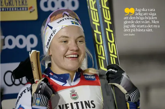  ?? FOTO: EMMI KORHONEN/LEHTIKUVA ?? Linn Svahn tog hem segern i Tour de Ski-starten.