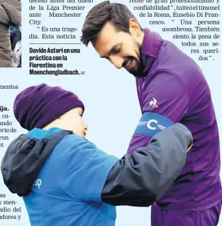  ?? AP. ?? Davide Astori en una práctica con la Fiorentina en Moenchengl­adbach.