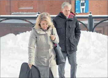  ?? CP PHOTO ?? Dennis Oland and his wife Lisa arrive at the Law Courts in Saint John, N.B., on Wednesday.