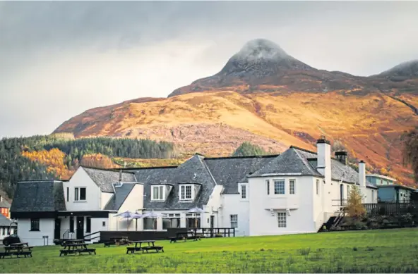  ??  ?? ‘LOW-KEY LUXURY’: The Glencoe Inn’s 15 guest rooms and bathrooms have been refurbishe­d, with interiors inspired by the surroundin­g landscape.