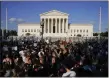  ?? JACQUELYN MARTIN — THE ASSOCIATED PRESS ?? Protesters fill the street in front of the Supreme Court after the court's decision to overturn Roe v. Wade in Washington.