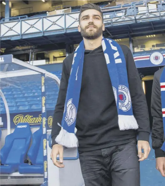  ??  ?? 0 Rangers’ new signings Jon Toral, left, and Bournemout­h midfielder Emerson Hyndman are introduced to the media at Ibrox.