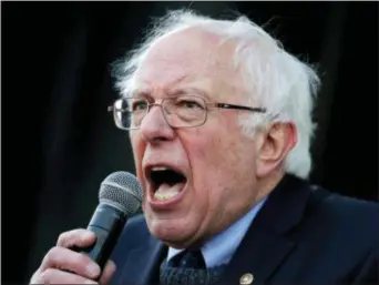  ?? AP PHOTO/MARK HUMPHREY ?? In this file photo, Sen. Bernie Sanders, I-Vt., speaks at a rally commemorat­ing the 50th anniversar­y of the assassinat­ion of the Martin Luther King Jr. in Memphis, Tenn.