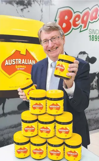  ?? Picture: KYLIE ELSE ?? Bega chairman Barry Irvin wants to maintain and broaden Vegemite’s appeal.