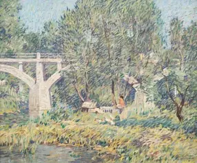  ??  ?? Robert Spencer (1879-1931), Concrete Bridge, ca. 1916. Oil on canvas, 25 x 301⁄8 in. Gift of Marguerite and Gerry Lenfest.