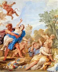  ??  ?? Hades, dios del inframundo, secuestra a su sobrina Perséfone, hija de Deméter y Zeus, frente a las Atenea y Artemisa de Luca Giordano.