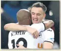  ??  ?? NICE SWAN King with Andre Ayew