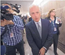  ?? J. SCOTT APPLEWHITE/ASSOCIATED PRESS ?? Senate Foreign Relations Committee Chairman Sen. Bob Corker, R-Tenn., walks on Capitol Hill after talking to reporters about President Donald Trump on Tuesday.