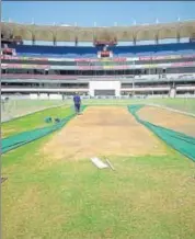  ?? SOMSHUVRA LAHA / HT PHOTO ?? The surface at the JSCA Stadium in Ranchi.