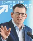  ?? Picture: GLENN FERGUSON ?? Victorian Premier Daniel Andrews in Geelong yesterday.