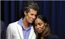  ?? Photograph: Matt Slocum/AP ?? Andrea Constand embraces prosecutor Kristen Feden during a news conference after Cosby was found guilty in 2018.