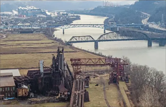  ?? Andrew Rush/Post-Gazette ?? The Carrie Furnaces along the Monongahel­a River in Rankin earlier this year. The property includes 52 acres of developabl­e land and an additional 11 acres west of the furnaces for potential future phases of developmen­t.