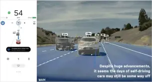  ?? ?? Despite huge advancemen­ts, it seems the days of self-driving
cars may still be some way off