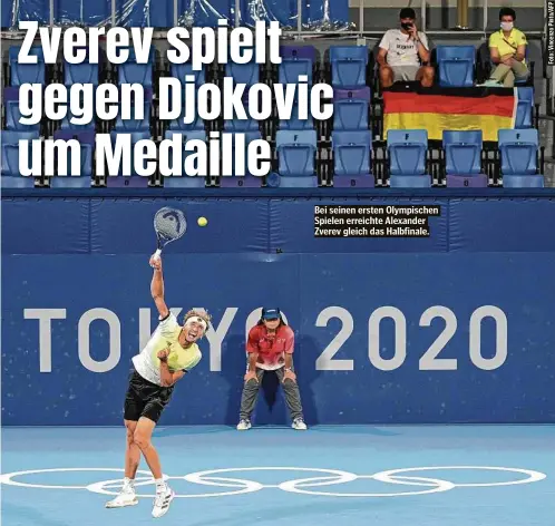  ??  ?? Bei seinen ersten Olympische­n Spielen erreichte Alexander Zverev gleich das Halbfinale.