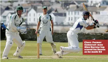  ??  ?? Class: Former Somerset man Alex Barrow top scored for Devon as he made 63