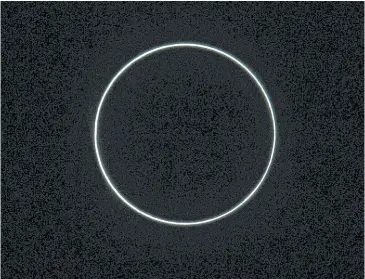  ?? AFP ?? The annular solar eclipse, as seen from the Estancia El Muster, near Sarmiento, Chubut province, 1,600km south of Buenos Aires, Argentina, on Sunday night. Stargazers applauded as they were plunged into darkness when the moon passed in front of the sun.