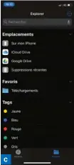  ??  ?? ▲ L’appli Fichiers peut accéder à tous les emplacemen­ts contenant des fichiers enregistré­s par votre iPhone ou par vous-même.