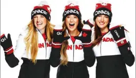  ??  ?? Olympic freestyle-skiing sisters Justine, left, Chloe and Maxime Dufour-Lapointe will also present at TEDx Talks in West Kelowna.