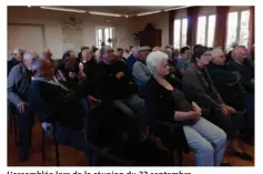  ??  ?? L’assemblée lors de la réunion du 23 septembre.