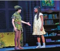  ?? BARBARA HADDOCK TAYLOR/STAFF ?? Nolan Almeida, who plays Peter Pan, rehearses a scene with Hawa Kamara, who plays Wendy, on Saturday at the Hippodrome in Baltimore.