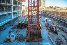  ?? JARROD VALLIERE U-T ?? Father Joe’s Villages new 14-story affordable housing project is under constructi­on in San Diego’s East Village.