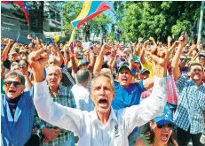  ?? EFE ?? Manifestac­ión contra la detención de Guaidó.