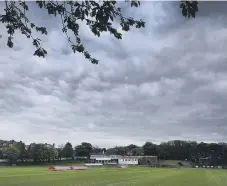  ??  ?? Storm clouds over Ashbrooke prevented play against Shotley Bridge.