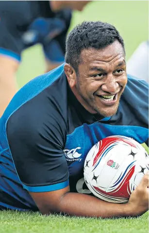  ??  ?? Happy return: Mako Vunipola is back after his hamstring injury (below)