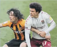  ??  ?? Hull City’s George Honeyman in action against Northampto­n Town.