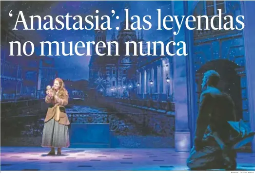  ?? FOTOS: JAVIER NAVAL ?? Jana Gómez interpreta uno de los pasajes más emocionant­es del espectácul­o ante la mirada de su compañero Íñigo Etayo.