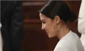  ?? Photograph: Win McNamee/Getty Images ?? Hoops and drems … Alexandria Ocasio-Cortez wearing gold hoops at the 2019 State of the Union address.