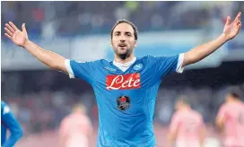  ??  ?? Napoli forward Gonzalo Higuain.